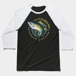 Yellowfin Tuna Compass Deep Sea Fishing Baseball T-Shirt